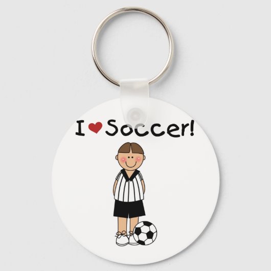 Porte-clés I Love Soccer T-shirts et cadeaux (Recto)