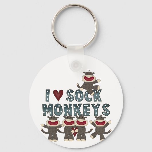 Porte-clés I Love Sock Monkeys Tshirts et cadeaux (Recto)