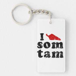 Porte-clés I Love Som Tam Tempi Thai Isan Lao Food