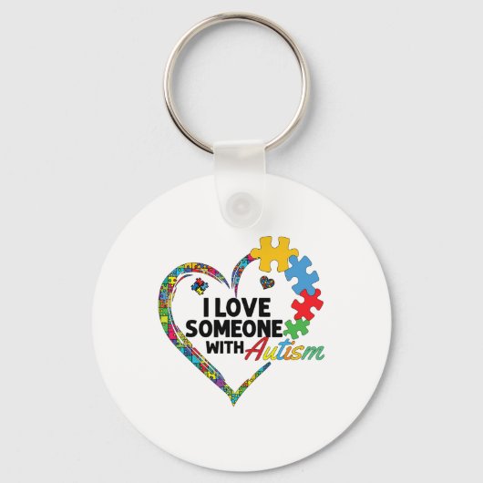 Porte-clés I Love Someone With Autism 3 (Recto)