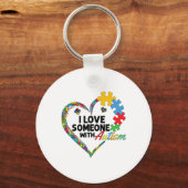 Porte-clés I Love Someone With Autism 3 (Recto)