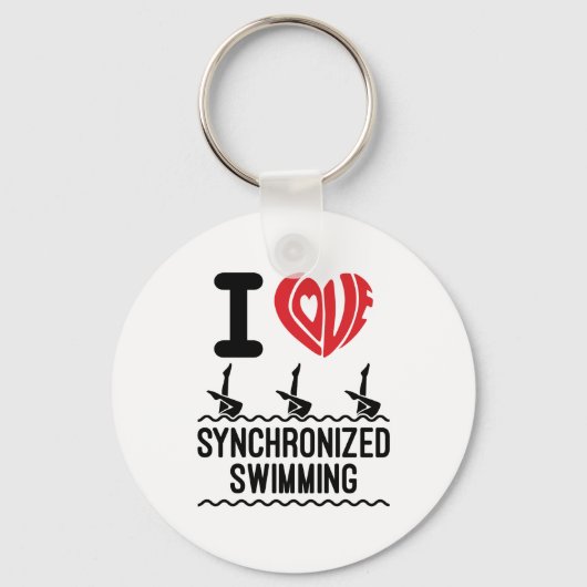 Porte-clés I Love Synchronized Swimming (Recto)
