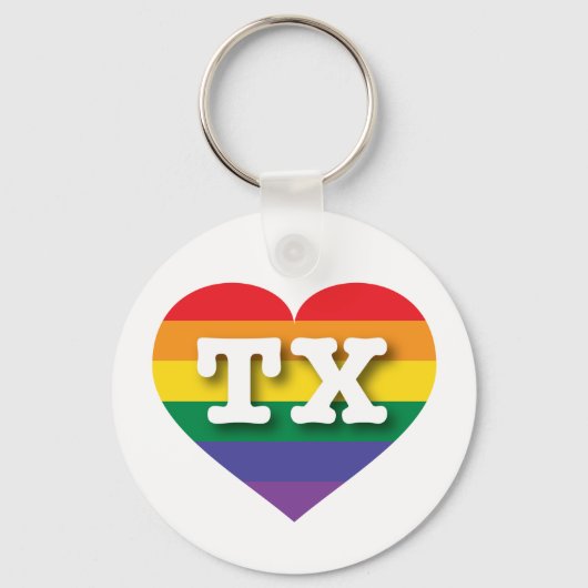 Porte-clés I Love Texas Rainbow Heart (Recto)