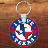 Porte-clés I Love Texas State Map and Flag (Recto)