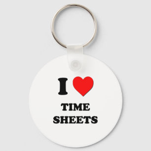 Porte-clés I love Time Sheets