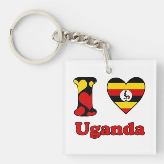 Porte-clés I love Uganda (Devant)