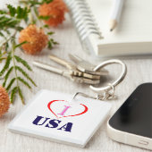 Porte-clés I Love USA (Devant Droit)