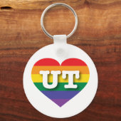 Porte-clés I Love Utah Rainbow Heart (Recto)