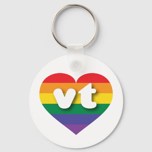 Porte-clés I Love Vermont Rainbow Heart (Recto)