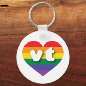Porte-clés I Love Vermont Rainbow Heart (Recto)