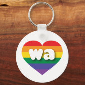 Porte-clés I Love Washington State Rainbow Heart (Recto)