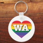 Porte-clés I Love Washington State Rainbow Heart (Recto)