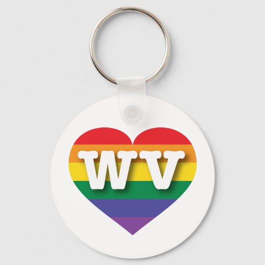 Porte-clés I Love West Virginia Rainbow Heart (Recto)