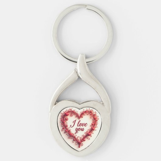 Porte-clés I Love You Heart Keychain - Romantic Gift (Devant)