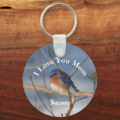 Porte-clés I Love You Mom Bluebird Personalized (Verso)
