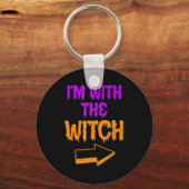 Porte-clés I’m With The Witch Funny Halloween Matching Couple (Recto)