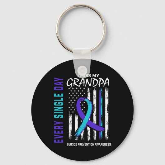 Porte-clés I Miss My Grandpa Suicide Awareness Prevention Ame (Recto)