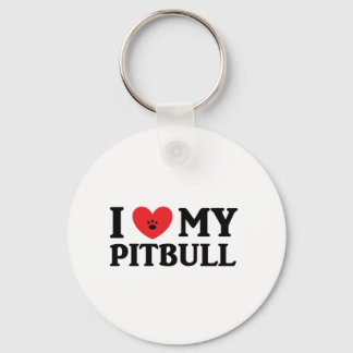 Porte-clés I ♥ Mon Pitbull