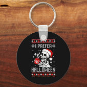 Porte-clés I Prefer Halloween Christmas Sweater Skeleton Ugly (Recto)