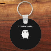 Porte-clés I Require Snacks Angry Cat Funny Meme  (Recto)