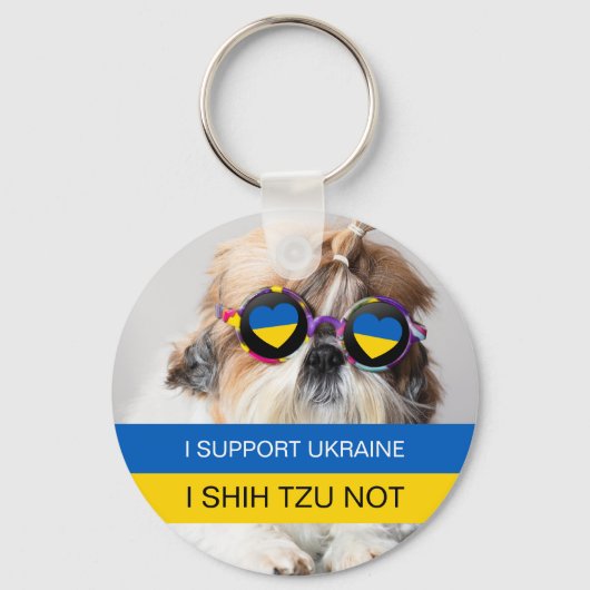 Porte-clés I support Ukraine I Shih Tzu Not Heart flag (Recto)