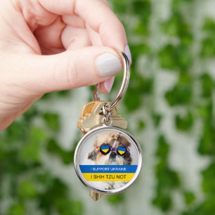 Porte-clés I support Ukraine I Shih Tzu Not Heart flag