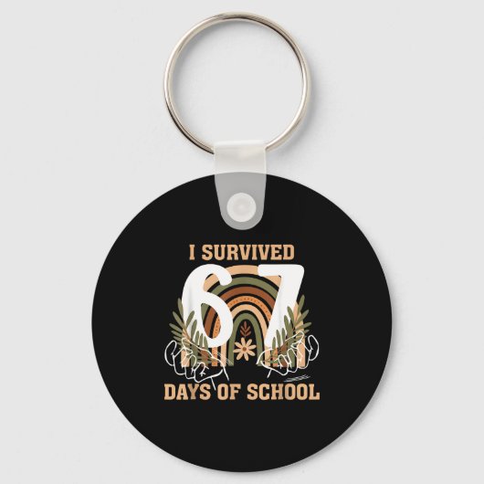 Porte-clés I Survived 67 Days Of School Boho Floral Gen Alpha (Recto)