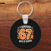 Porte-clés I Survived 67 Days Of School Christmas Candy Cane  (Recto)