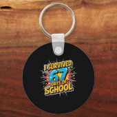 Porte-clés I Survived 67 Days Of School Funny 67 Teachers Stu (Recto)