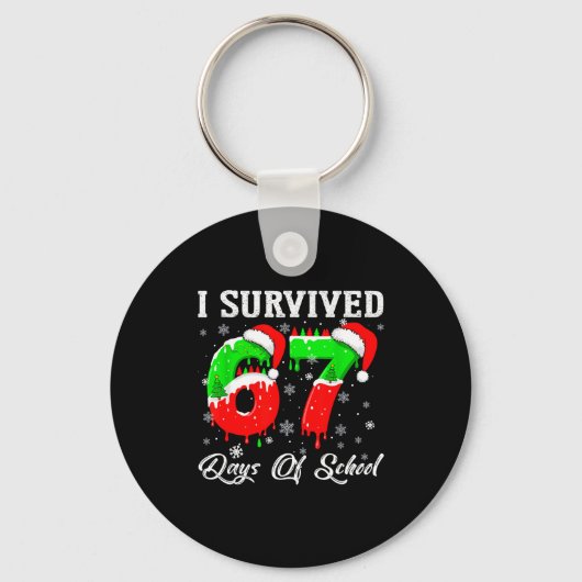 Porte-clés I Survived 67 Days Of School Funny Christmas (Recto)