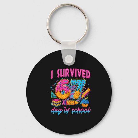 Porte-clés I Survived 67 Days Of School Funny Meme Ice Cream (Recto)