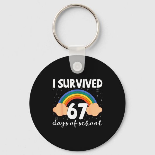 Porte-clés I Survived 67 Days Of School Funny Meme Student Te (Recto)