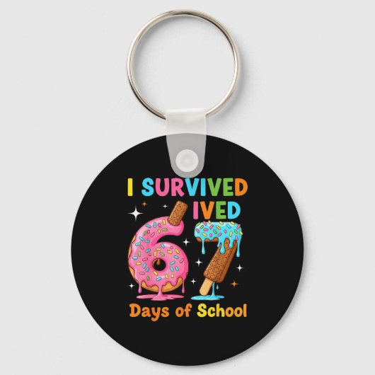 Porte-clés I Survived 67 Days Of School Funny Meme Teacher St (Recto)