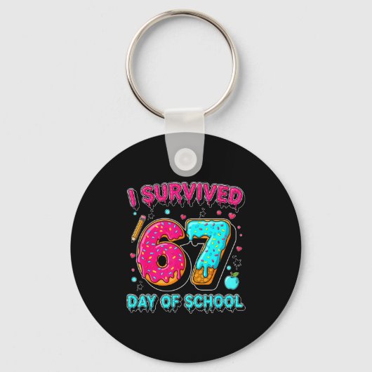 Porte-clés I Survived 67 Days Of School Funny Meme Teacher St (Recto)