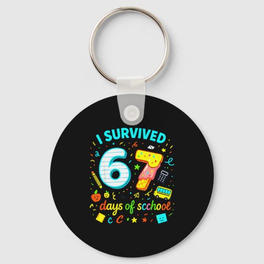 Porte-clés I Survived 67 Days Of School Funny Meme Teacher St (Recto)