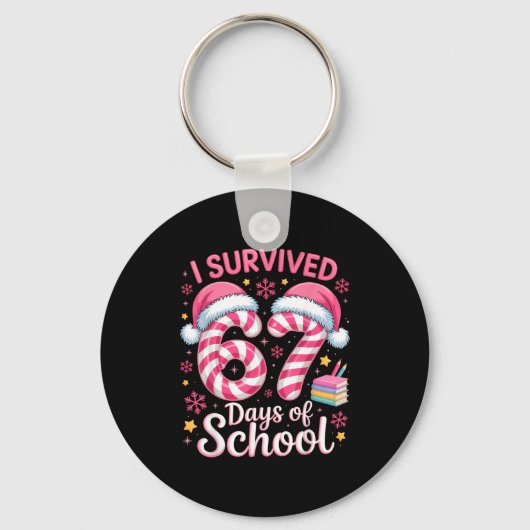 Porte-clés I Survived 67 Days Of School Funny Student Winter (Recto)