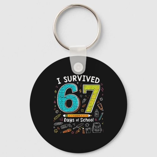 Porte-clés I Survived 67 Days Of School _ Funny Teacher & (Recto)