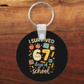 Porte-clés I Survived 67 Days Of School _ Funny Teacher & (Recto)