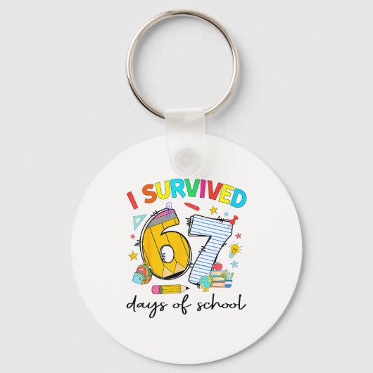 Porte-clés I Survived 67 Days Of School Funny Teacher Student (Recto)