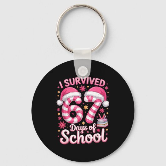 Porte-clés I Survived 67 Days Of School - Funny Teachers Stud (Recto)