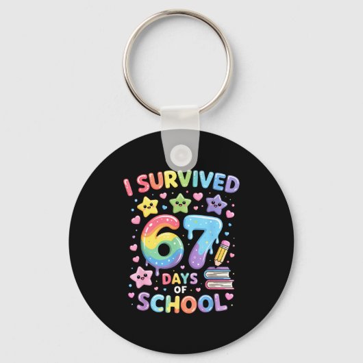 Porte-clés I Survived 67 Days Of School - Funny Teachers Stud (Recto)