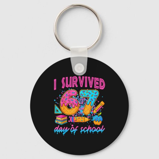 Porte-clés I Survived 67 Days Of School Ice Cream Drip Six Se (Recto)