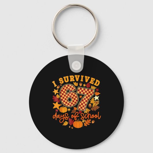 Porte-clés I Survived 67 Days Of School Retro Teacher Thanksg (Recto)