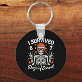 Porte-clés I Survived 67 Days Of School Skeleton Six Seven 6- (Recto)