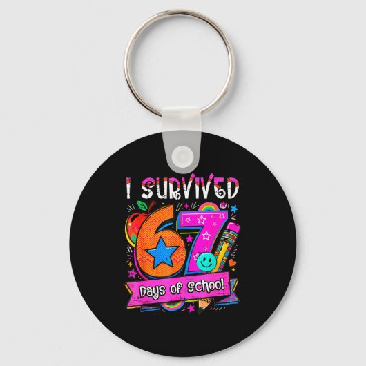 Porte-clés I Survived 67 Days Of School Teacher Student Six S (Recto)