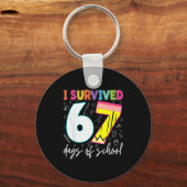 Porte-clés I Survived 67 Days Of School Teachers Students Fun (Recto)
