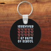 Porte-clés I Survived 67 Days Of School Xmas Candy Cane Tally (Recto)