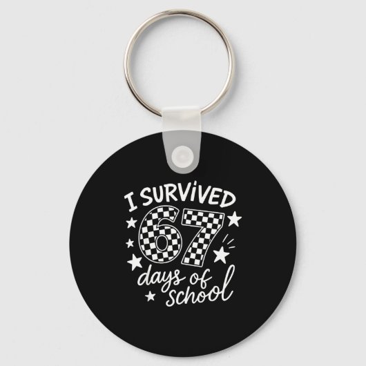 Porte-clés I Survived 67 Six Seven Days Of School Checkered B (Recto)