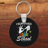 Porte-clés I Survived 6 7 Days Of School With Hands Funny Mem (Recto)