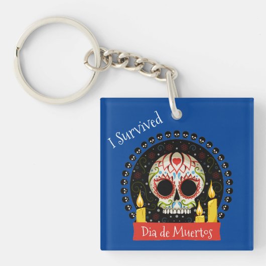 Porte-clés I Survived Dia de Muertos Skull (Devant)
